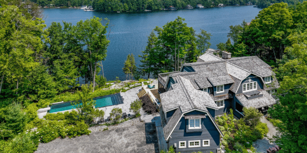 Luxury Muskoka Cottage Rental with Pool Overlooking Lake from Jayne's Luxury Rentals